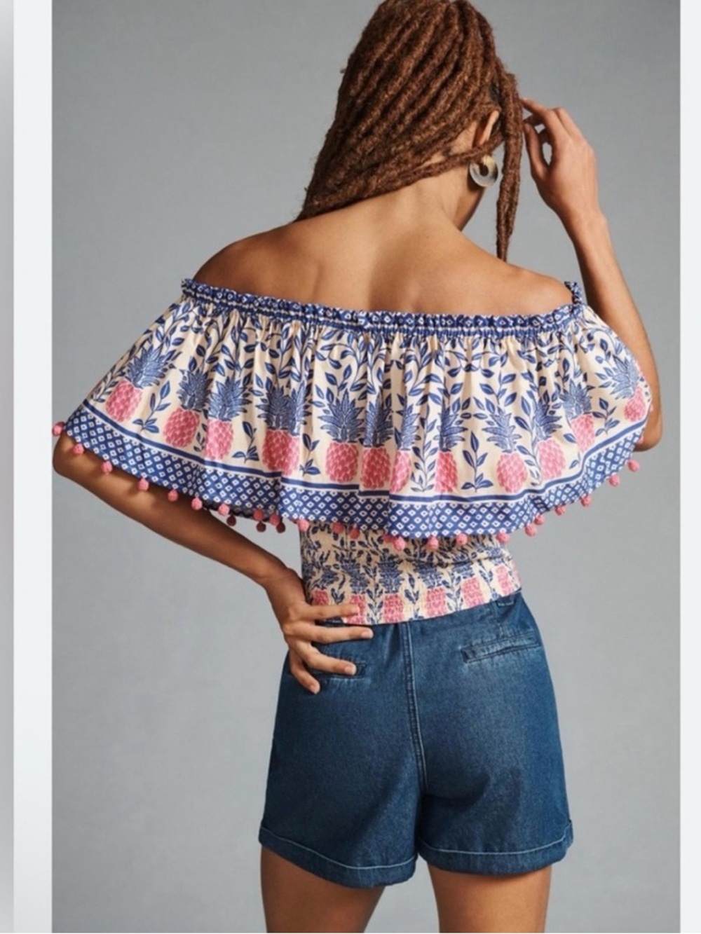 FARM Rio Off-the-Shoulder Ruffle Crop Top - Picture 2 of 8